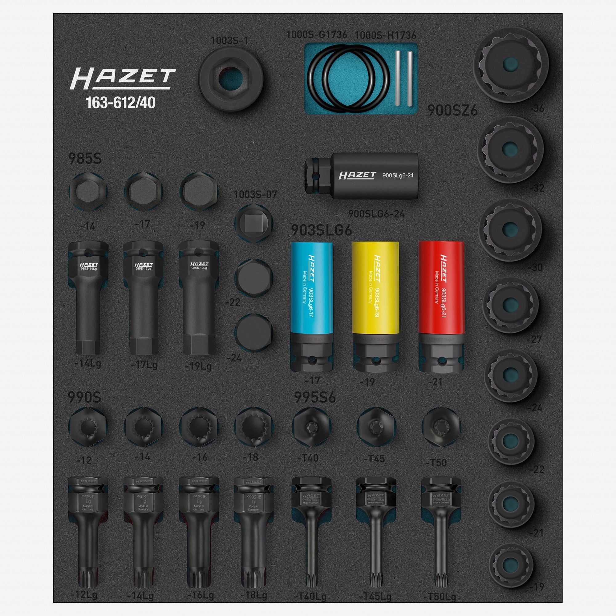 hoge2501　2個セット Hazet 163-612/40 Impact Socket Set, 1/2