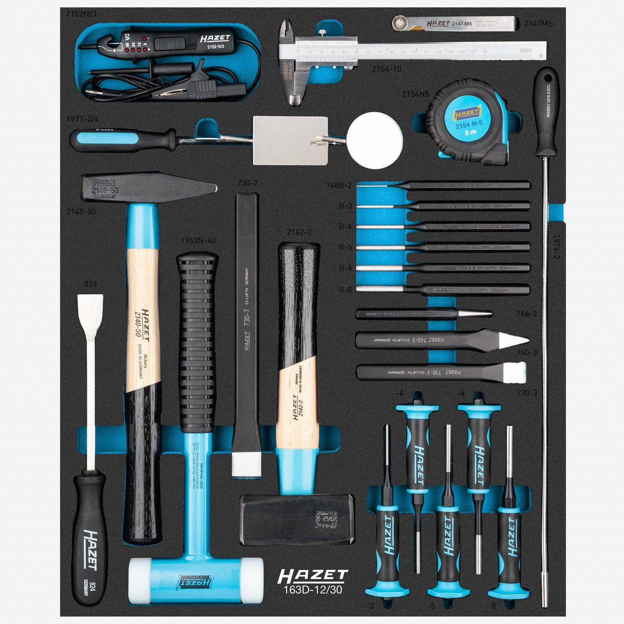 (Toshihiro Kumazawa)アソスベースレイヤー2点セット Hazet 163D-12/30 Hammer and Punch Set in Foam Tray, 30 Pieces