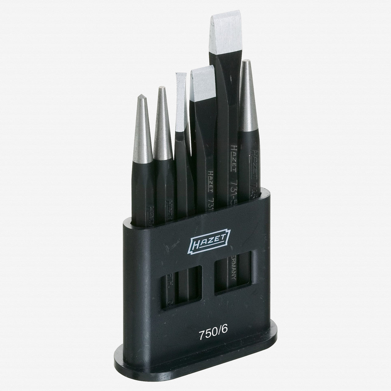 Hazet 750/6 Chisel, Drift Punch, Center Punch Set, 6 Pieces
