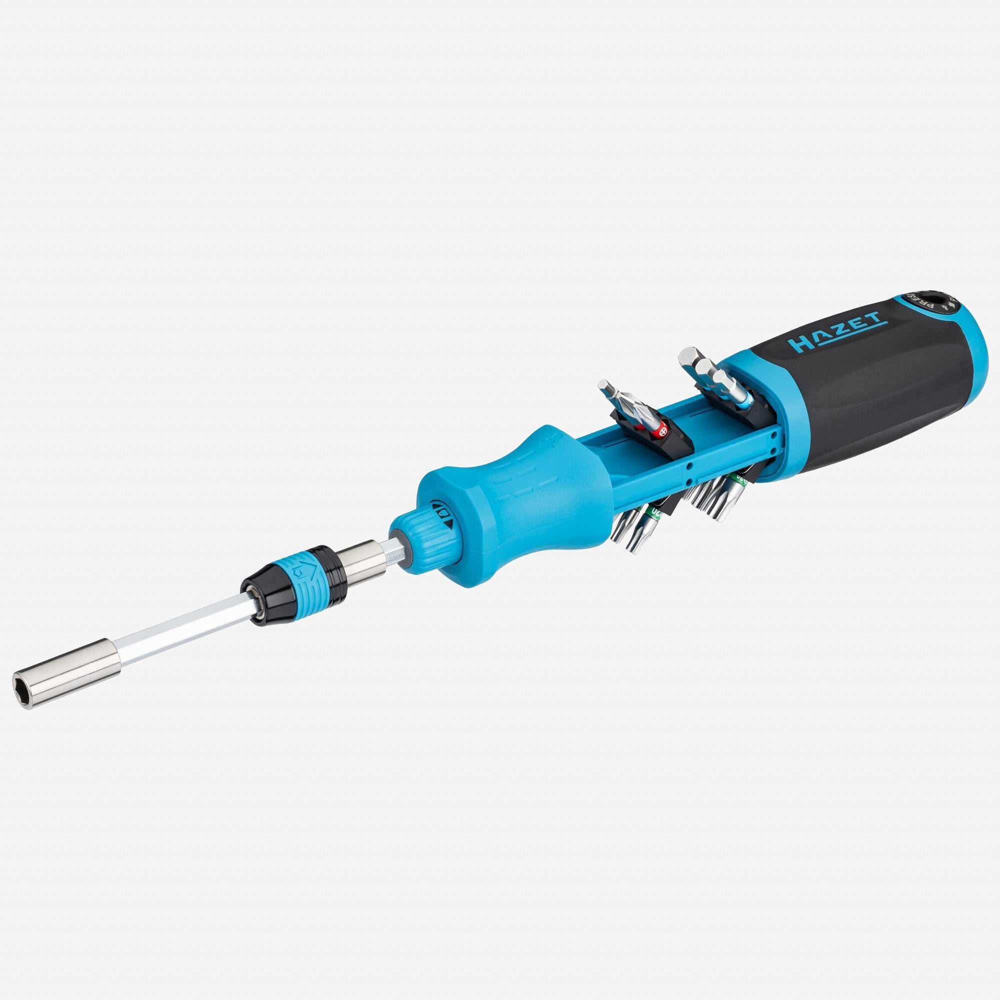 Hazet 811R-4 Ratcheting Bit Screwdriver with Built-In Magazine