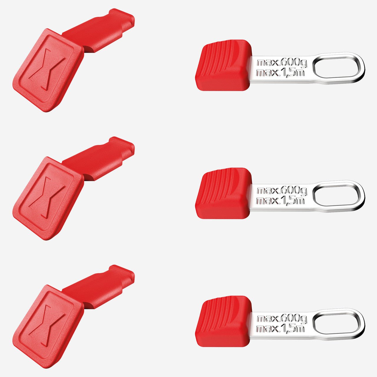Knipex KnipeXtend ColorCoded and TetheredTool Clips Red, 6 Pieces