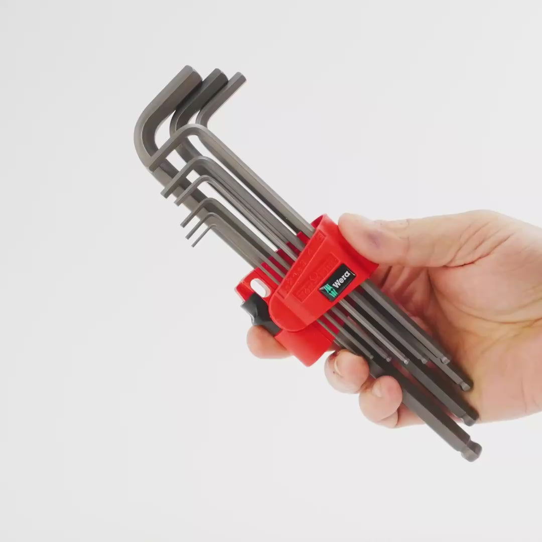 kcikir　ヴェリス　2つセット Wera 073596 Hex + Ball End Hex Metric L-key Clip Set, 9 Pieces