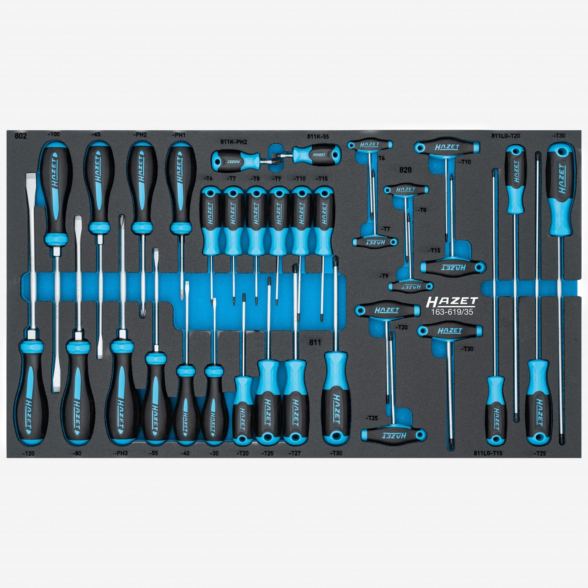 Hazet 163-619/35 Torx-Slotted-Phillips Screwdriver Set, 35 Pieces - KC Tool