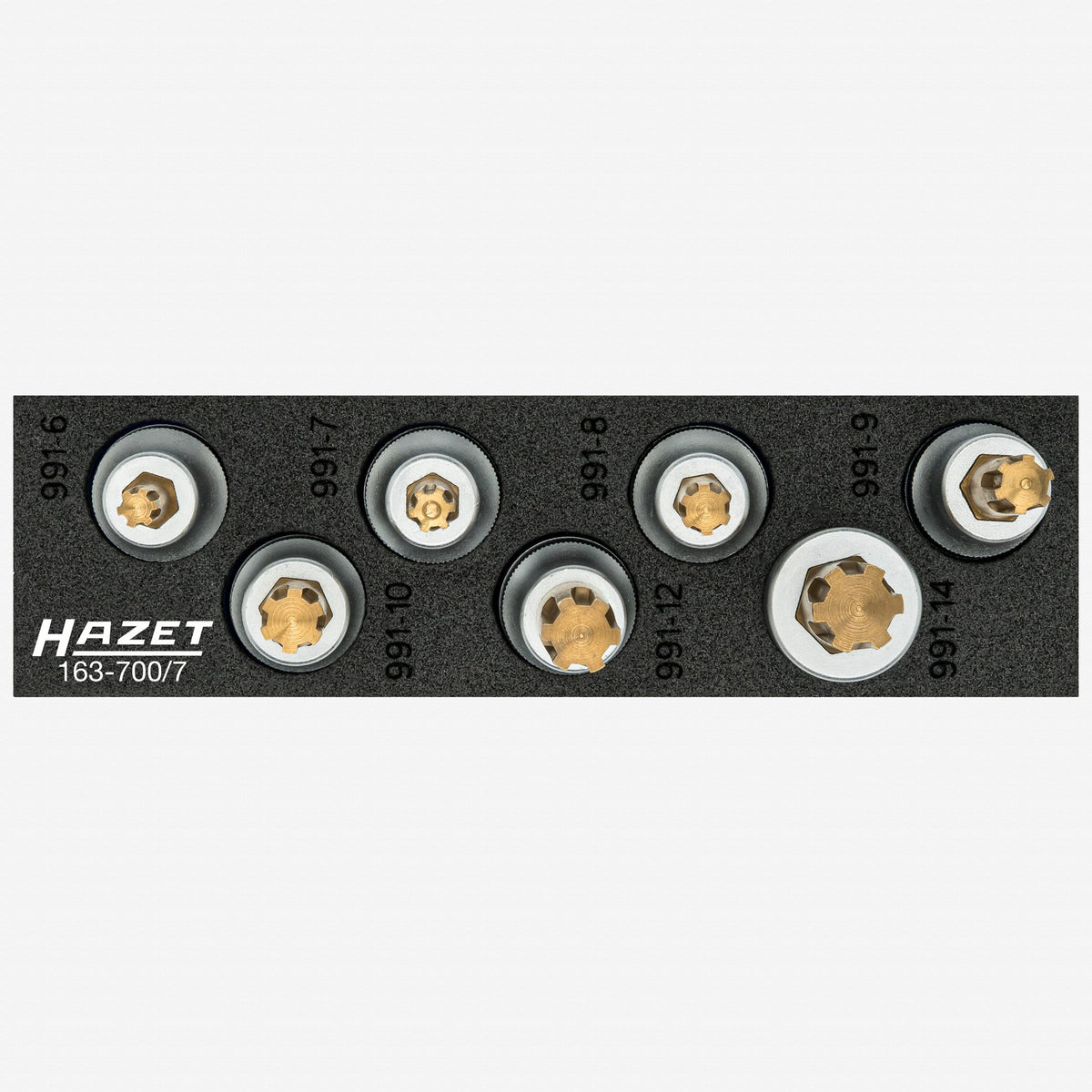 Hazet 163-700/7 1/2" Drive Spline Ribe-CV Screwdriver Socket Set, M6 - M14, 7 Pieces