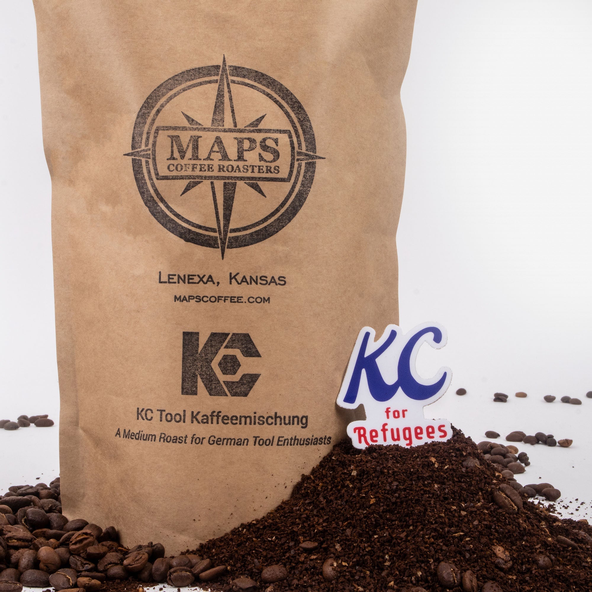 $20 Dollar Donation To KC For Refugees, 12 oz Bag of MAPS Coffee (Ground) - KCT-KC4R-1 - KC Tool