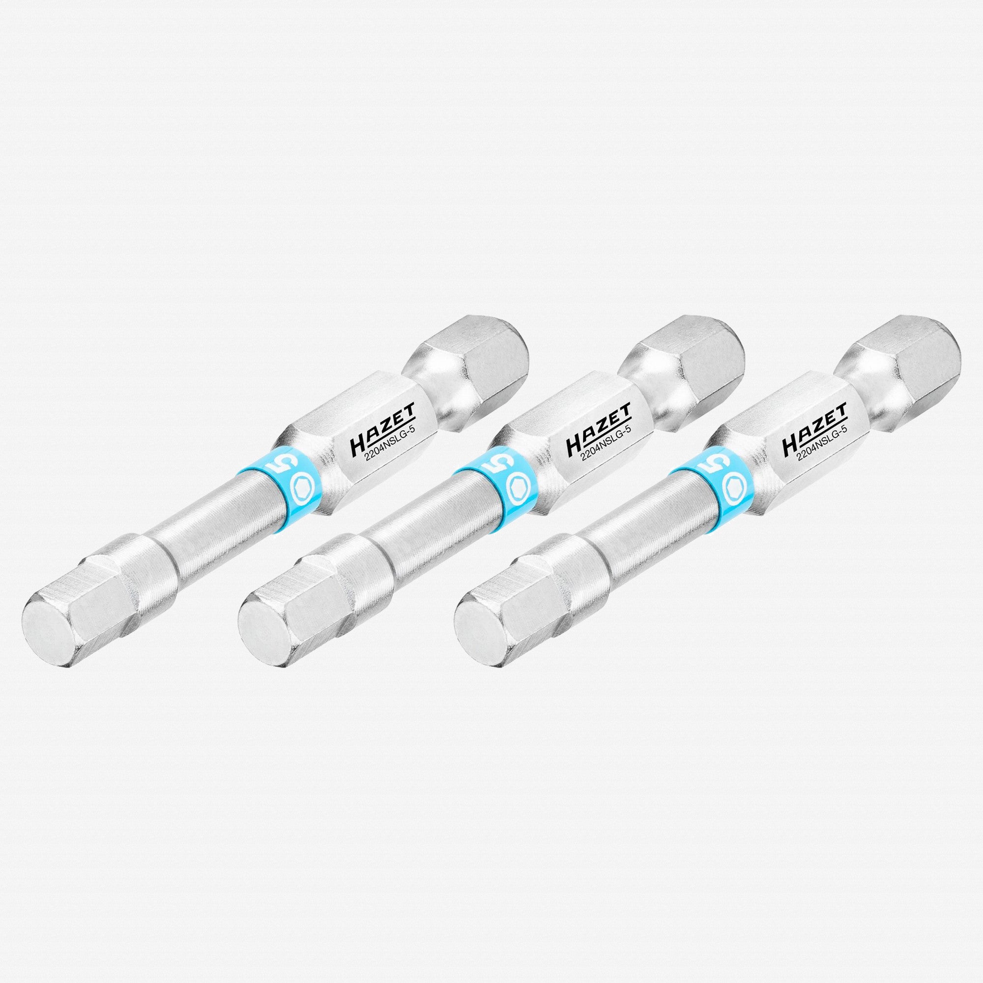 Hazet 2204NSLG-5/3 5 x 50 mm Hex Torsion Bit, 1/4" Drive, 3 Pieces - KC Tool