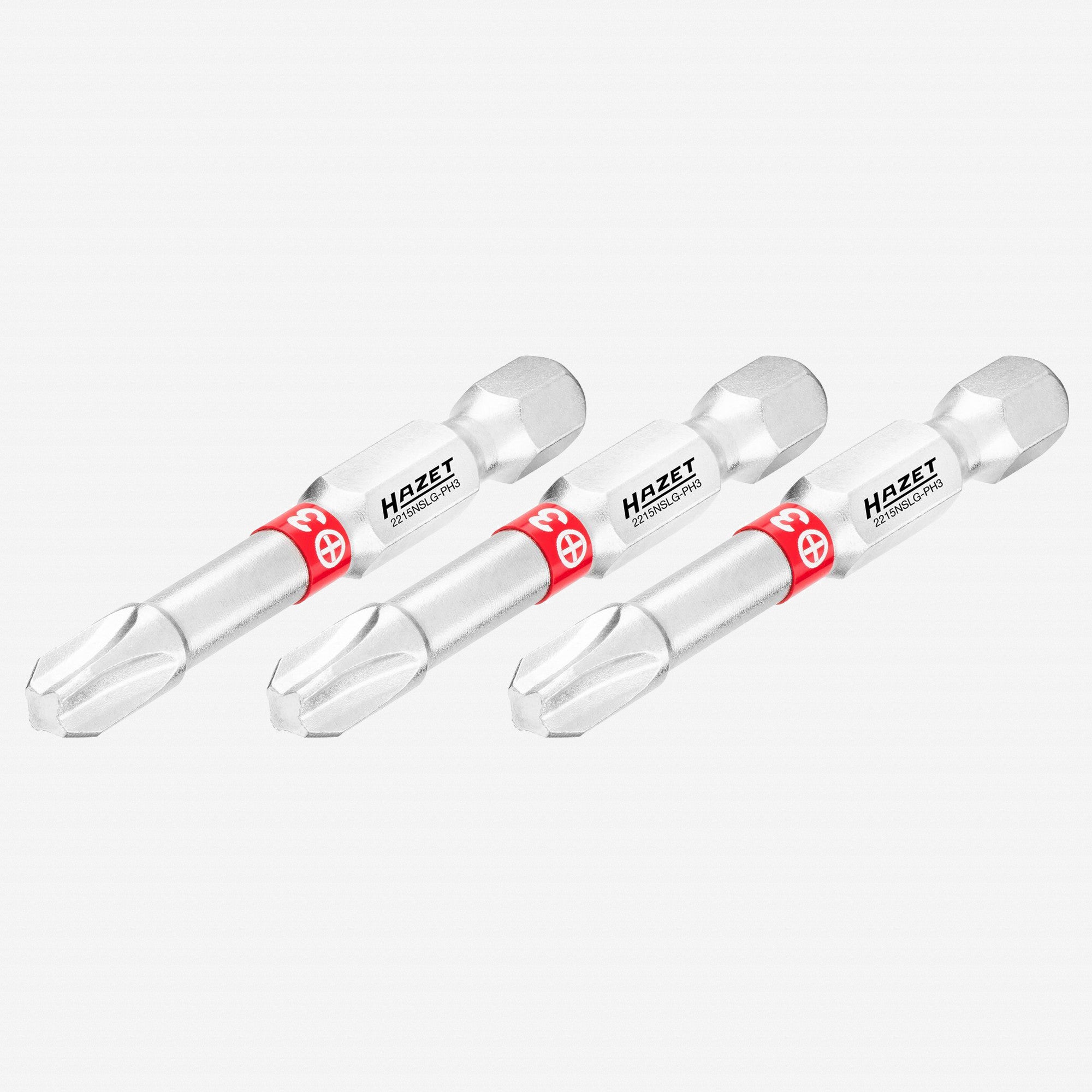 Hazet 2215NSLG-PH3/3 Phillips #3 x 50 mm Torsion Bit, 3 Pieces - KC Tool