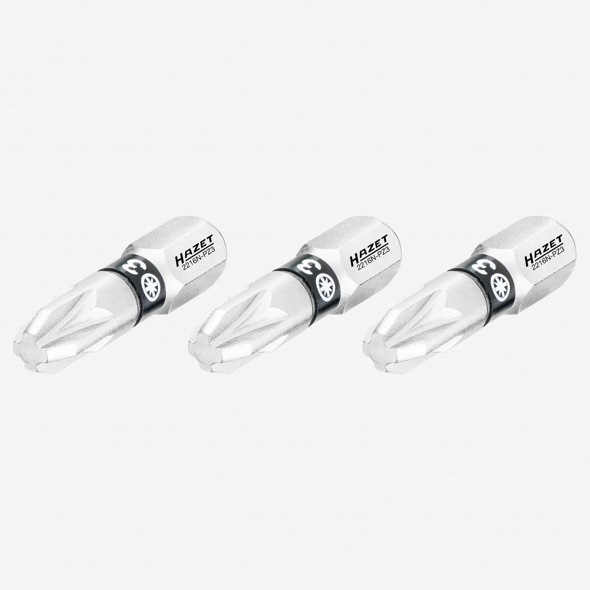 Hazet 2216N-PZ3/3 Pozidriv #3 x 25 mm Torsion Bit, 3 Pieces - KC Tool