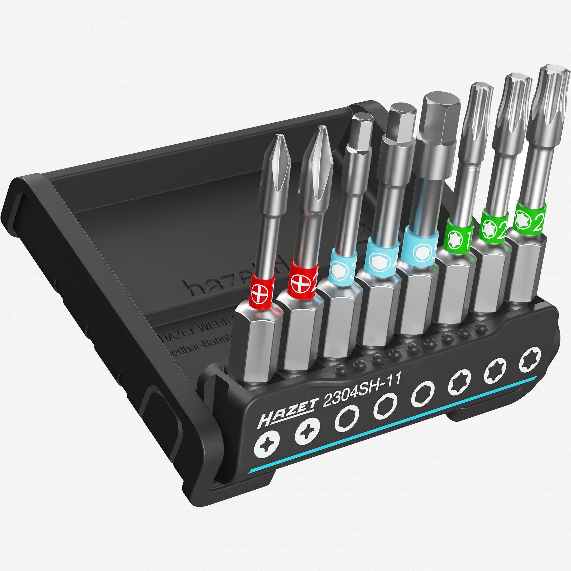 Hazet 2304SH-11 SmartHolder Torx/PH/Hex Bit Set, Long, 8 Pieces - KC Tool