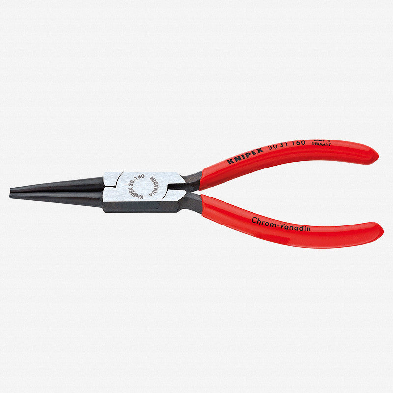 Knipex 30-31-160 6.3" Long Nose Pliers (round jaws) - Plastic Grip - KC Tool