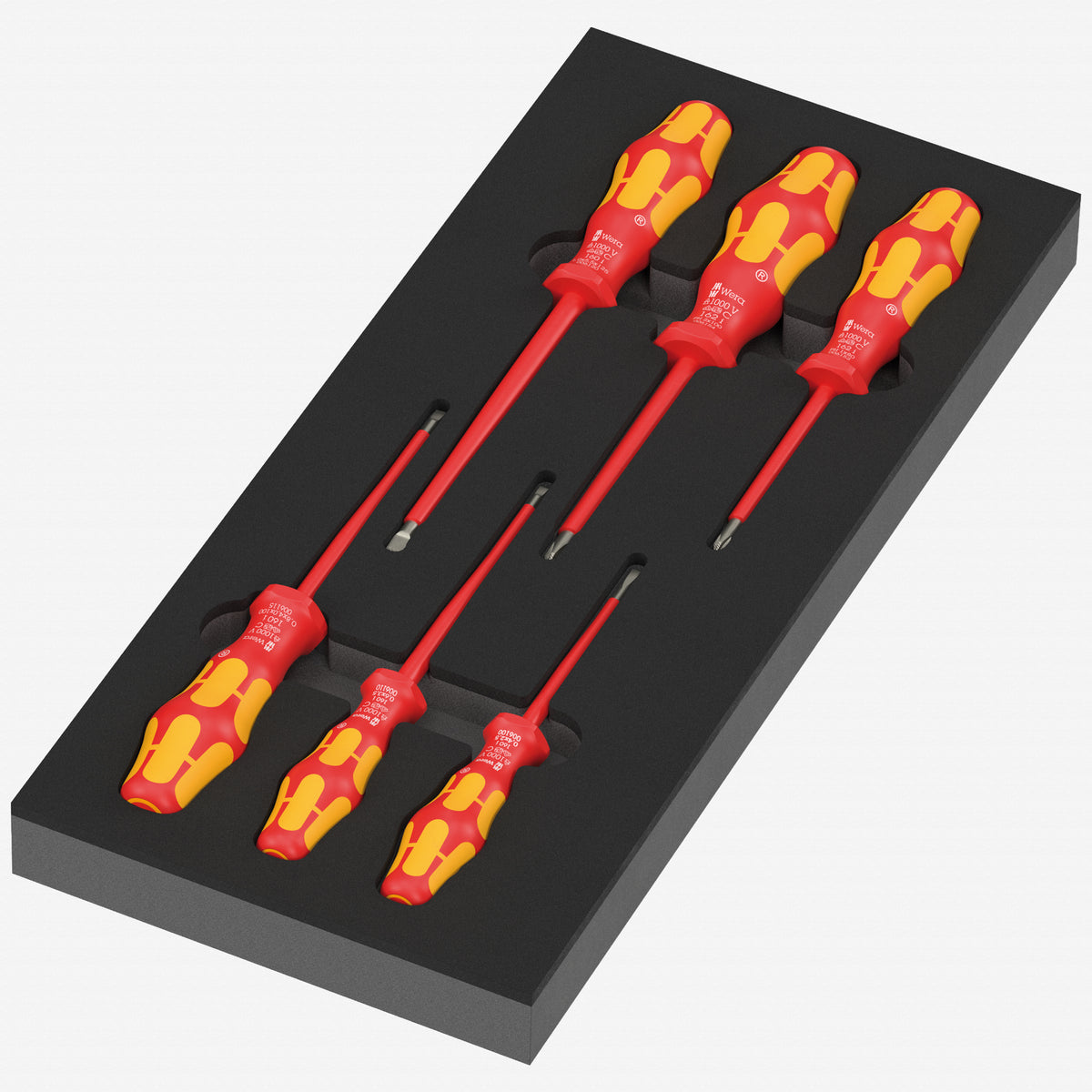 Wera 150133 Kraftform Foam Insert Series 100 VDE Screwdriver Set 1, 6 PIeces