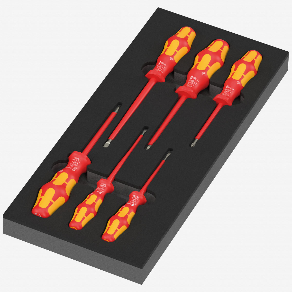 Wera 150134 Kraftform Foam Insert Series 100 VDE Screwdriver Set 2, 6 PIeces