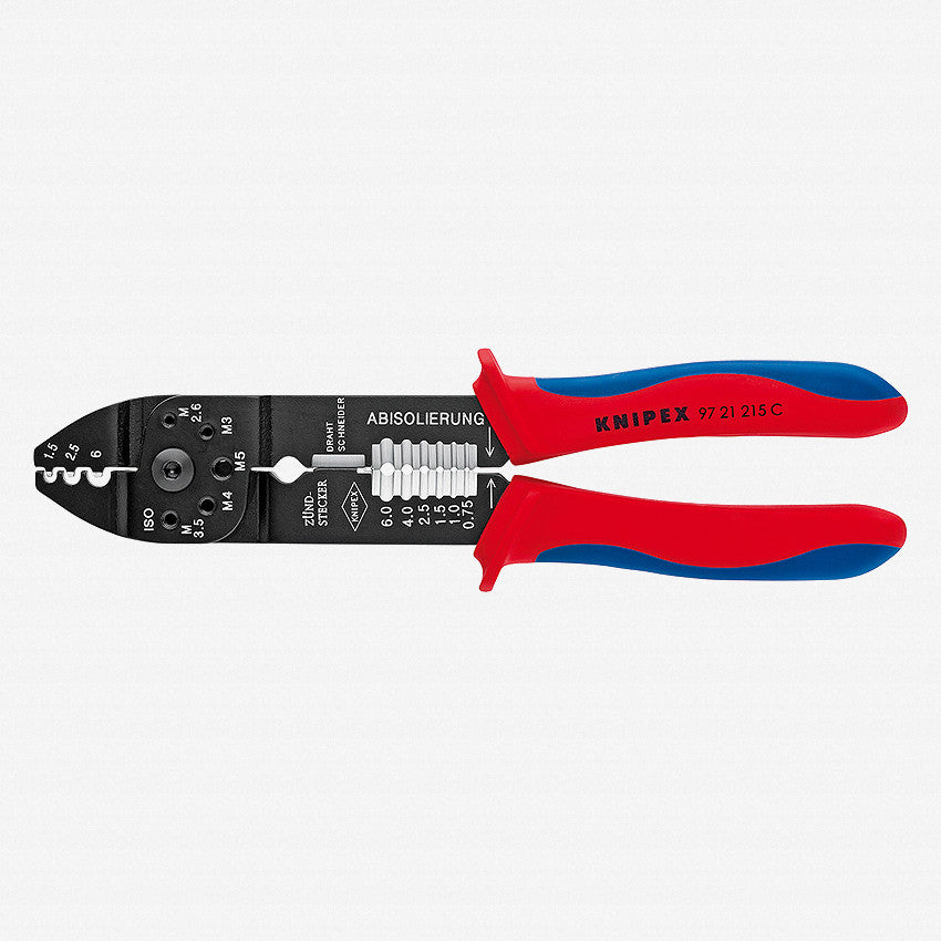 Knipex 97-21-215-C Crimping Pliers - insulated terminals and plug connectors - Plastic Grip - KC Tool
