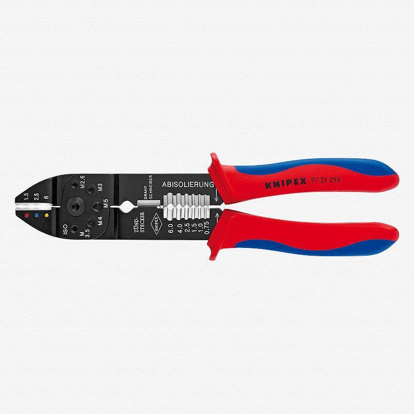 Knipex 97-21-215 Crimping Pliers - insulated terminals and plug connectors - Plastic Grip - KC Tool