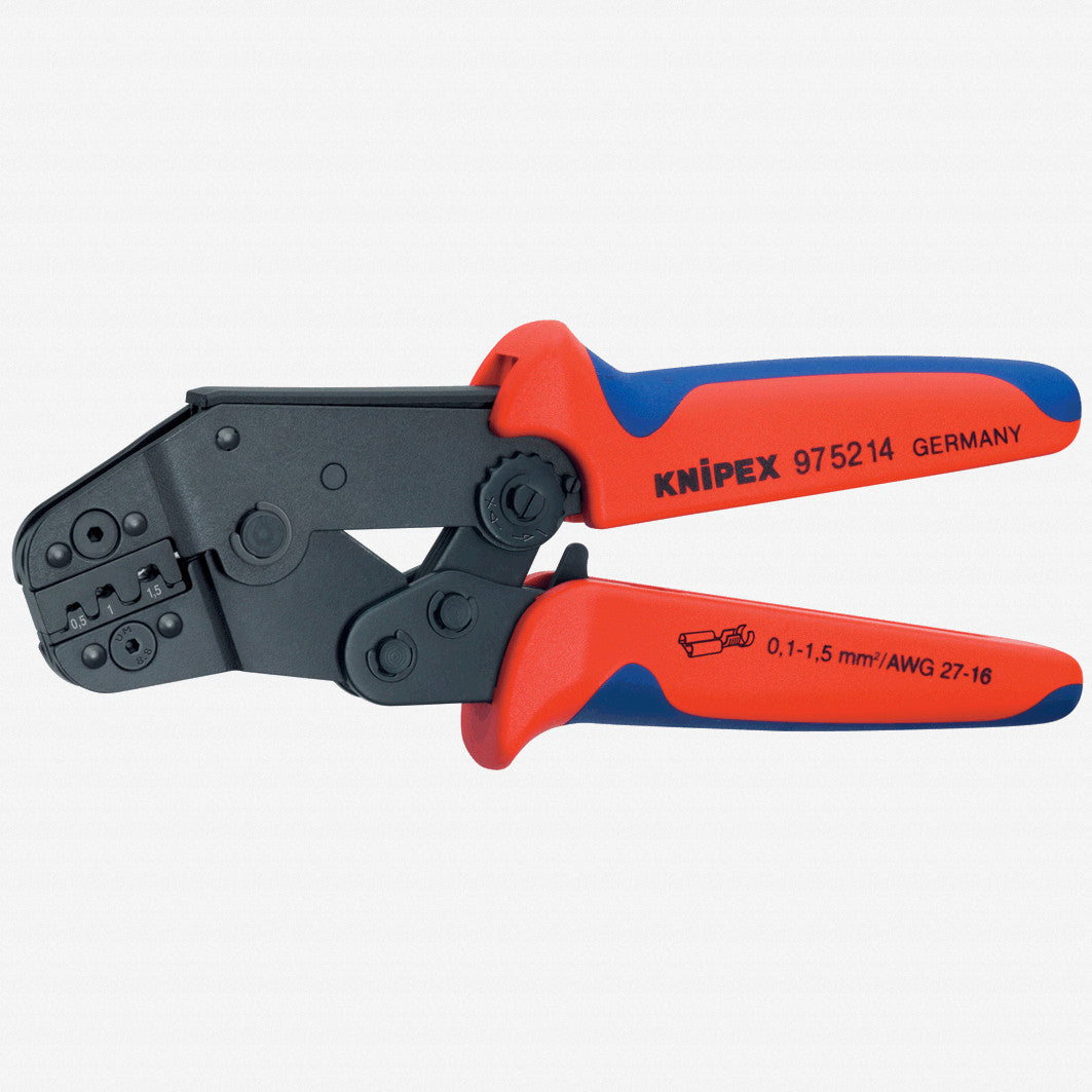 Knipex 97-52-14 Short Crimping Pliers w/ Lever Transmission - non-insulated open plug - KC Tool