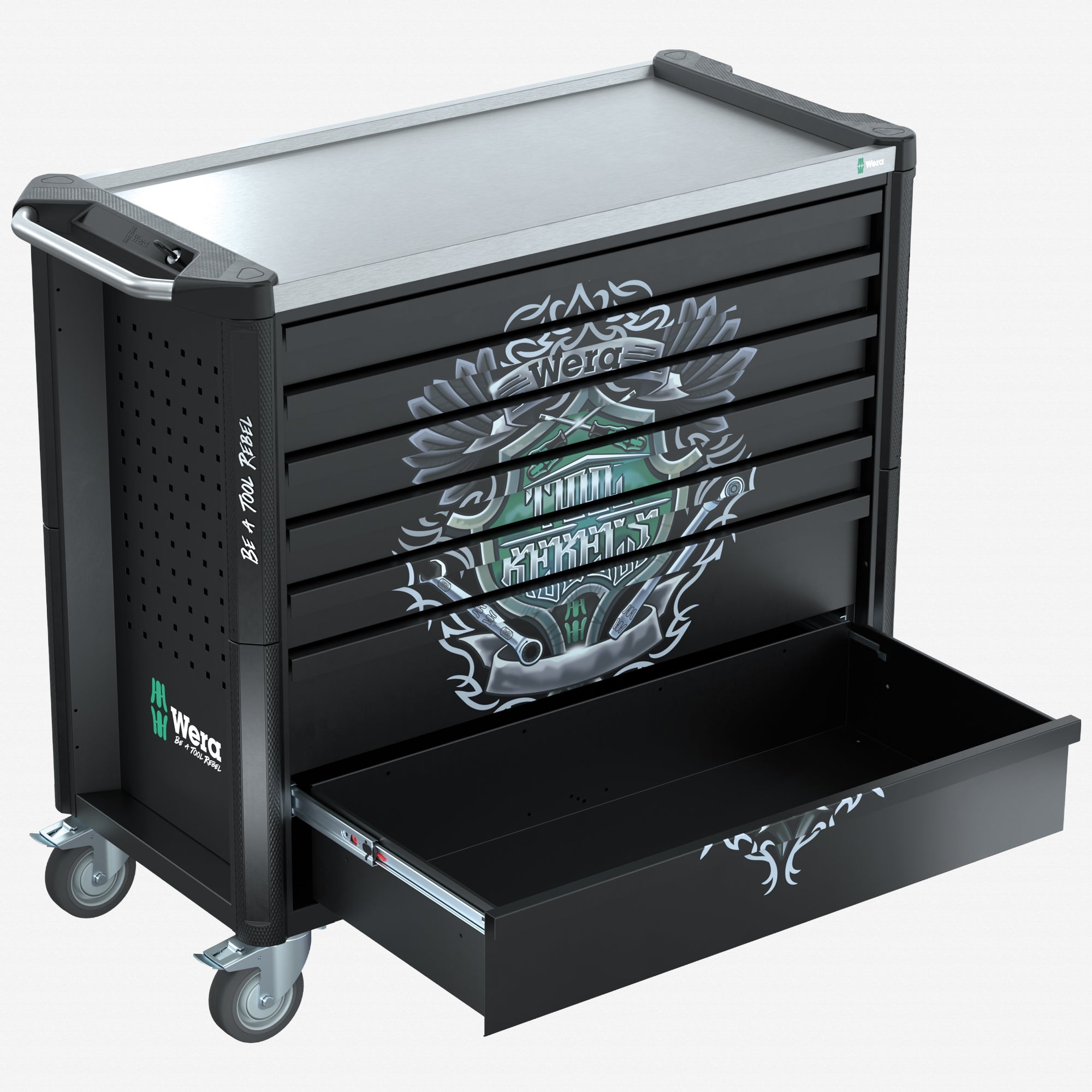 Wera 501881 Tool Rebel Rolling Tool Cabinet Stainless XXL, Empty