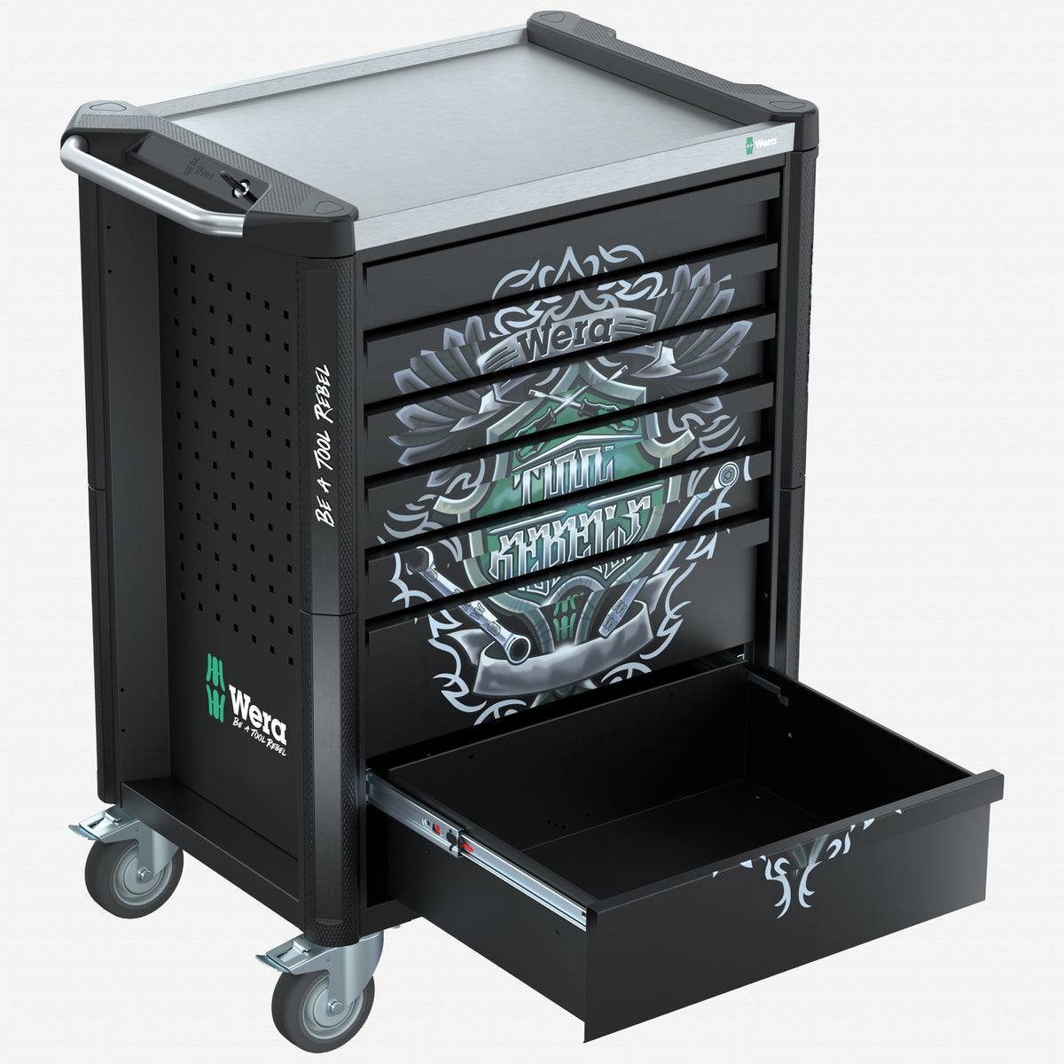 Wera 501880 Tool Rebel Rolling Tool Cabinet Stainless, Empty
