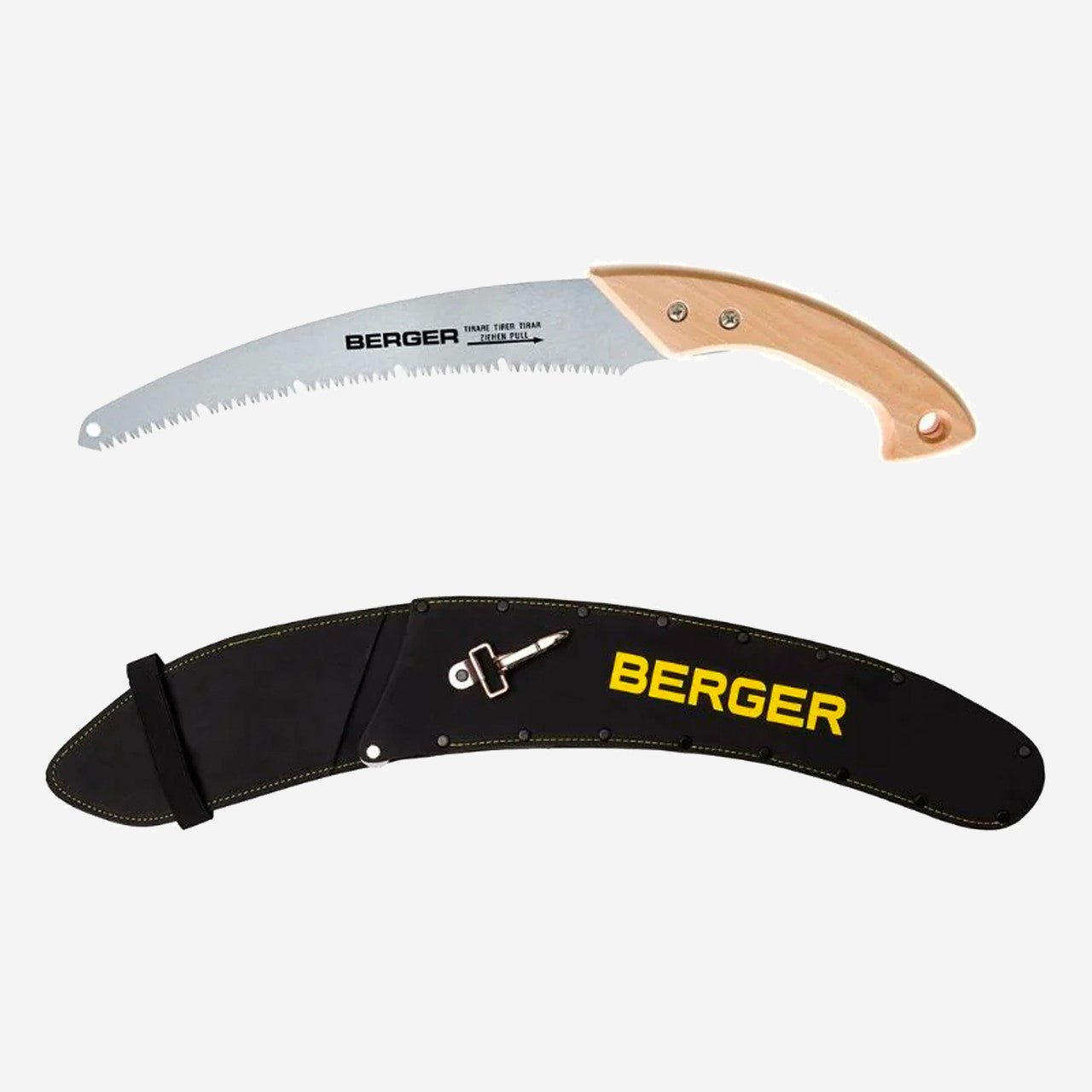 Berger 61515 Curved Blade Pruning Saw with Heavy - Duty Sheath, Wood Handle, 13" - BG61515 - KC Tool