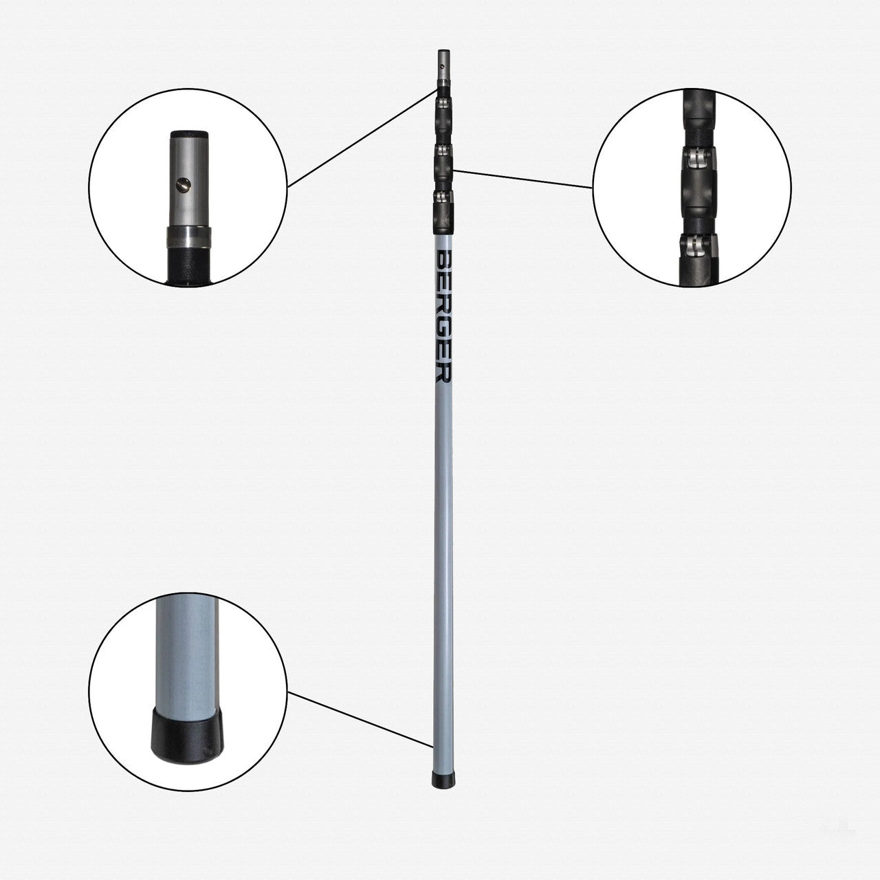 Berger ArboRapid Telescopic Pole, Carbon Fiber, 4 Parts, 5.7' - 20.3' - BG76004 - KC Tool