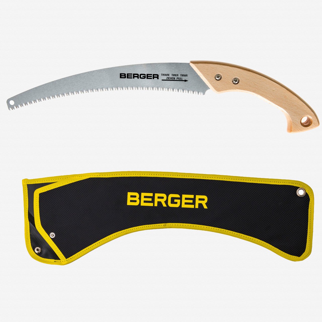 Berger Curved Blade Pruning Saw with Sheath, Wood Handle, 13" - BG61514 - KC Tool