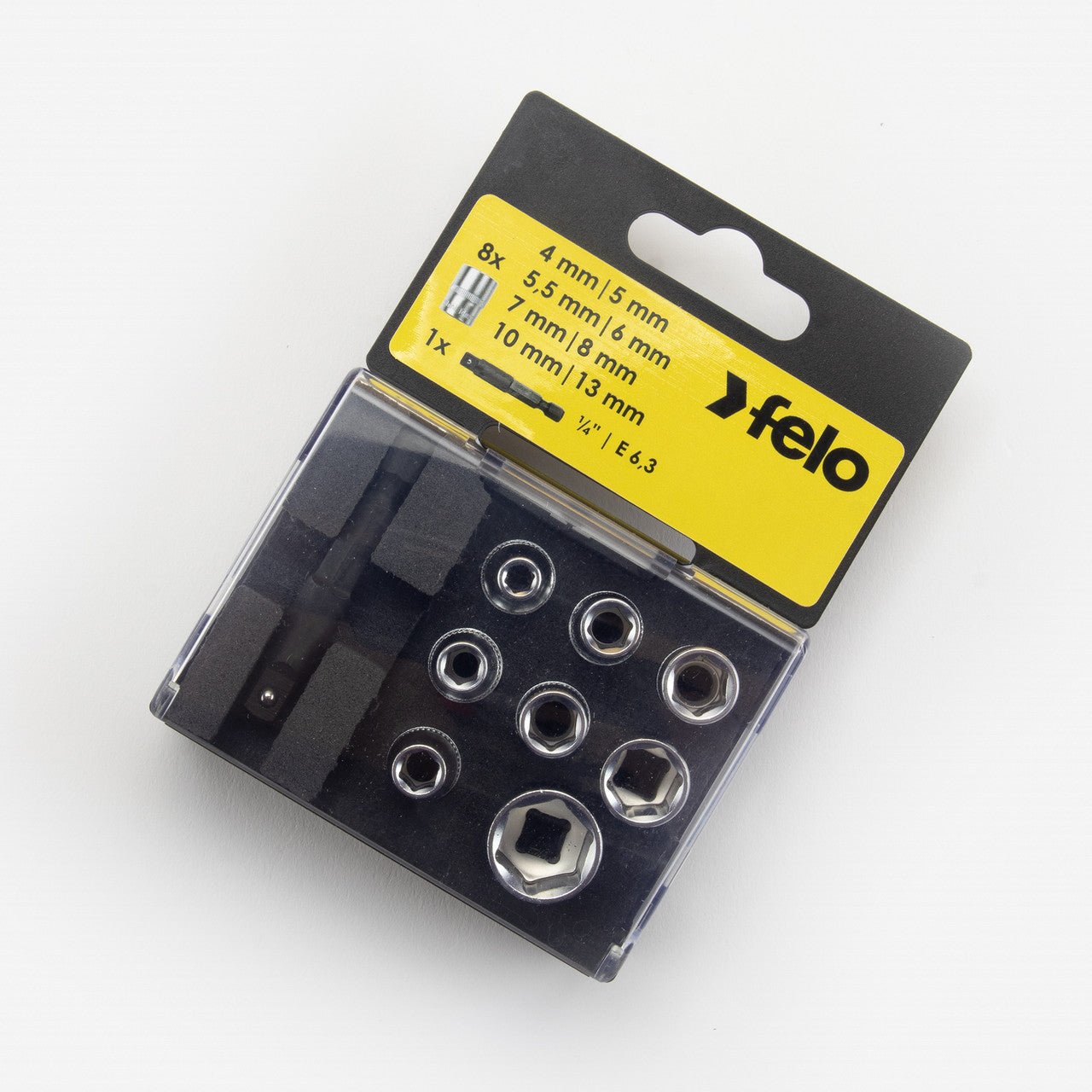 Felo 1/4" Nut Box with 8 Metric Sockets & Adapter - F22198 - KC Tool