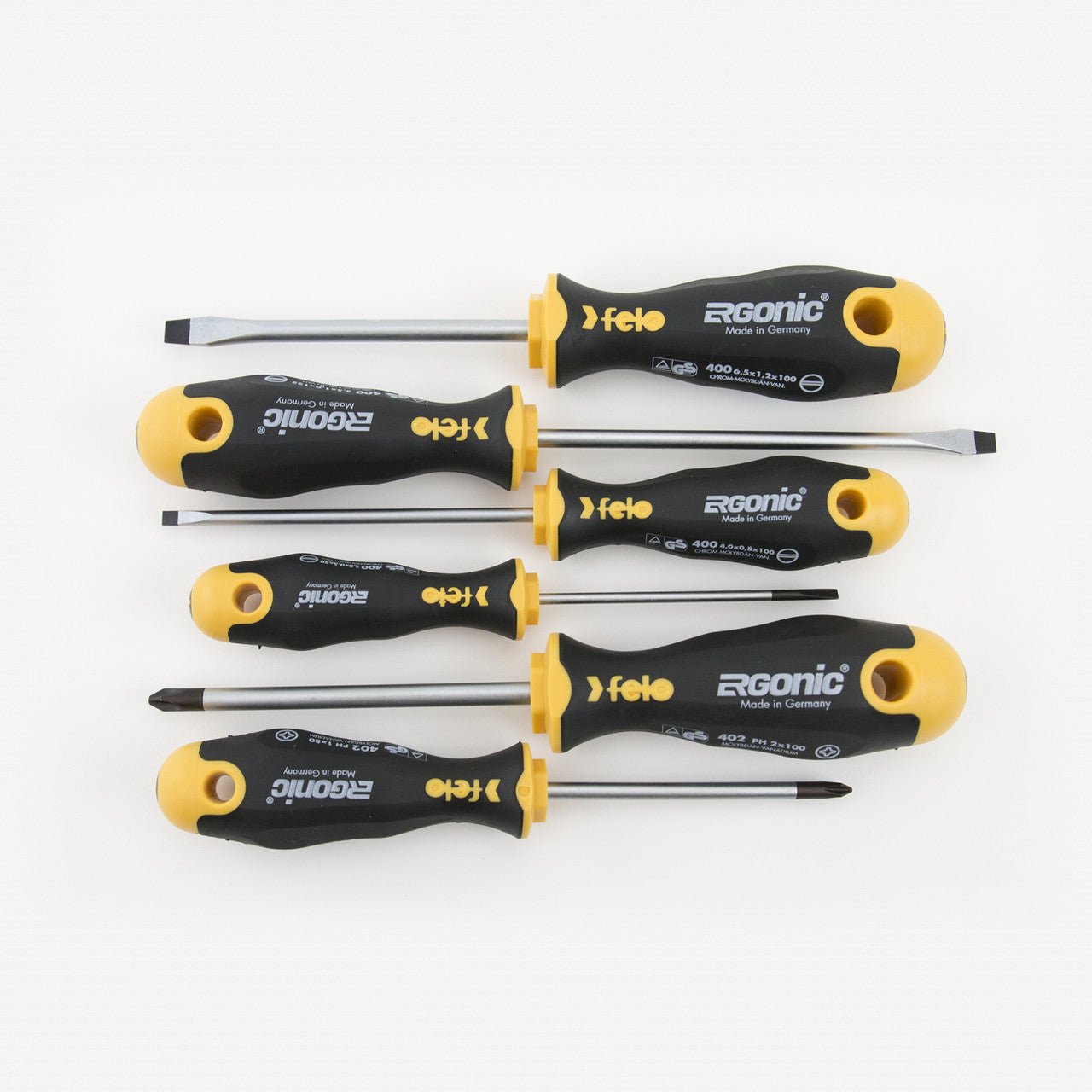 Felo 62411 Ergonic 6 Piece Set Slotted & Phillips with Case - F62411 - KC Tool