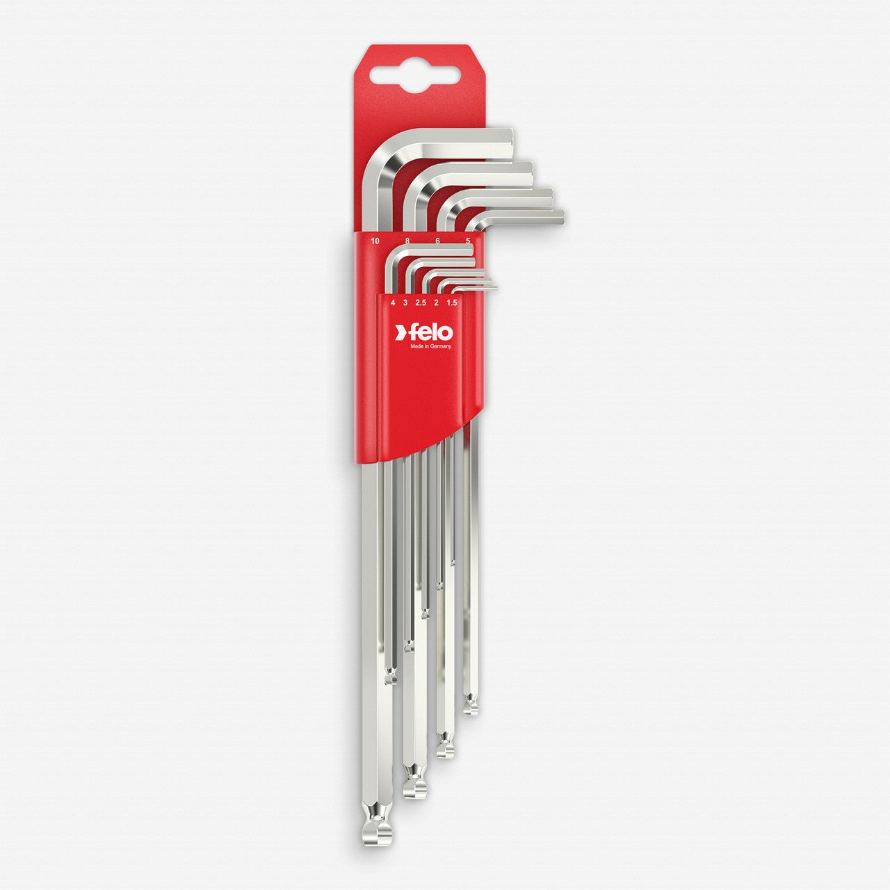 Felo Ball End Metric Hex L - Key Set, 1.5 - 10 mm, 9 Pieces - F65083 - KC Tool
