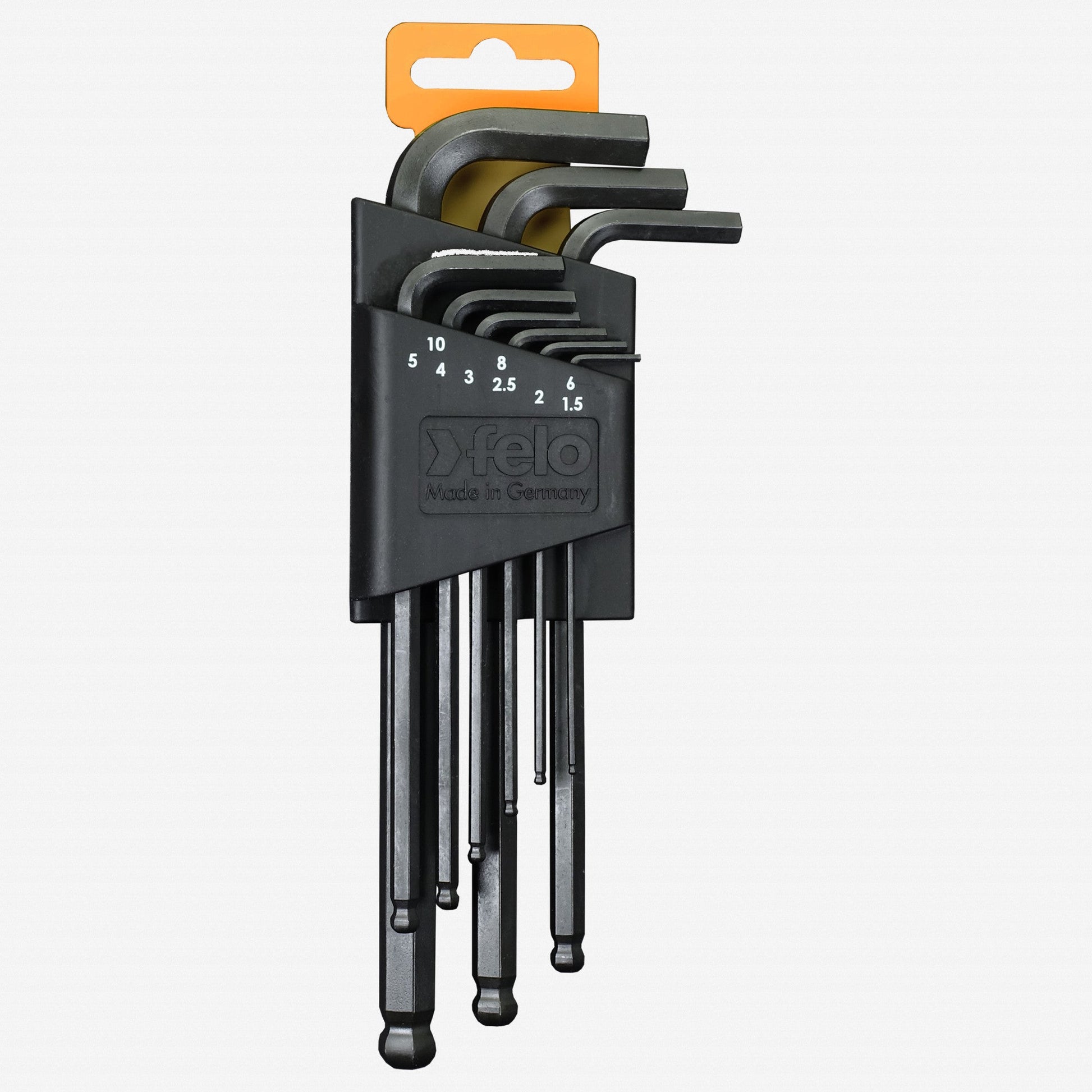 Felo Black Oxide Ball End Metric Hex L-Key Set, 1.5 - 10 mm, 9 Pieces - F66193 - KC Tool