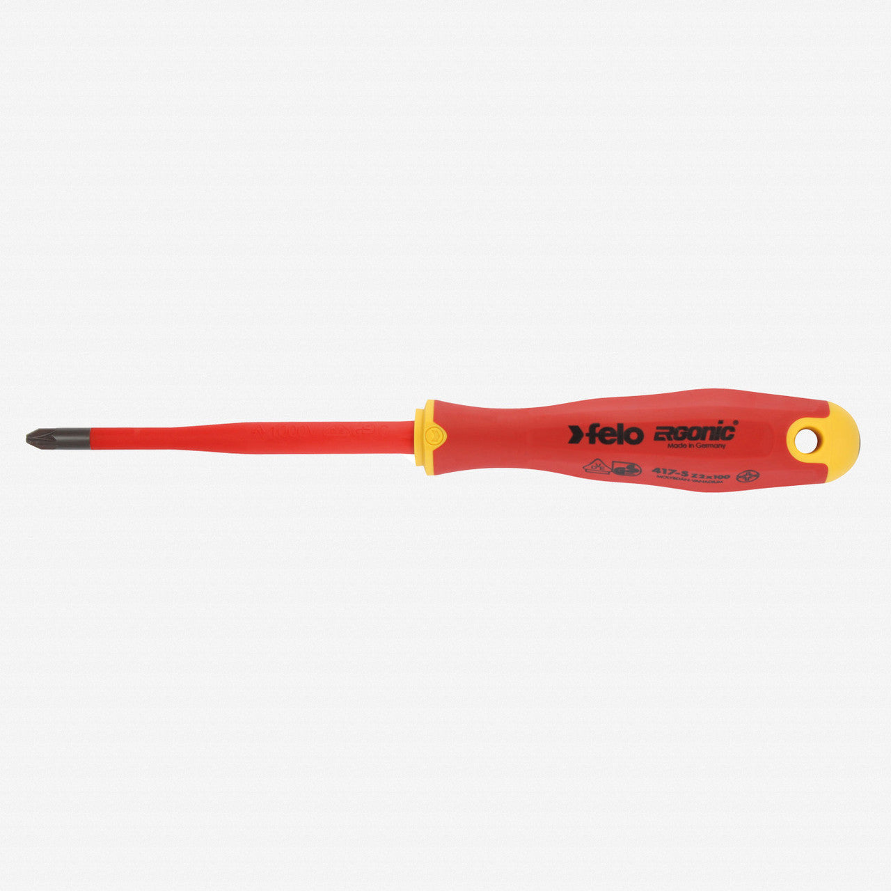 Felo E - slim Insulated 1 x 80mm Slotted/Pozidriv Screwdriver - F62659 - KC Tool