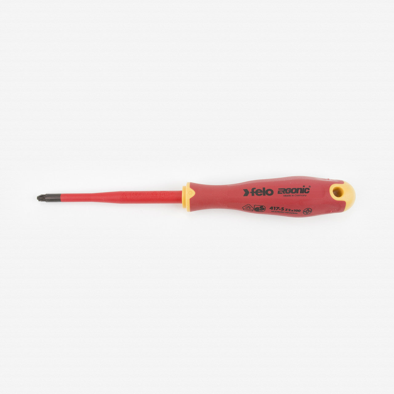 Felo E-slim Insulated 2 x 100mm Slotted/Pozidriv Screwdriver - F62661 - KC Tool