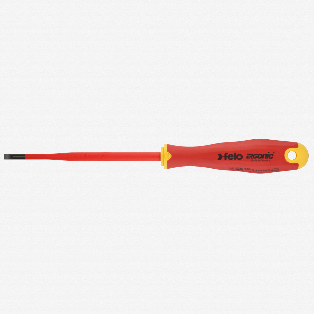 Felo E - slim Insulated 3.5 x 0.6 x 100mm Slotted Screwdriver - F62635 - KC Tool
