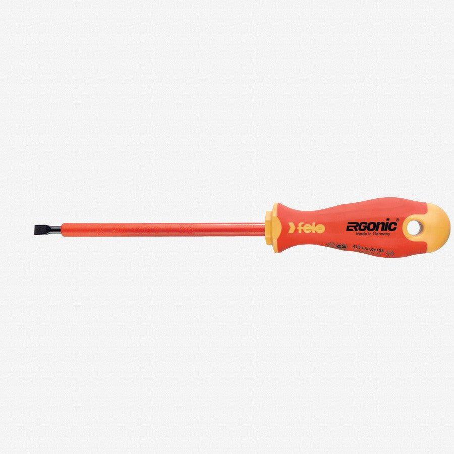 Felo Ergonic Insulated 3.5 x 0.6 x 100mm Slotted Screwdriver - F53139 - KC Tool