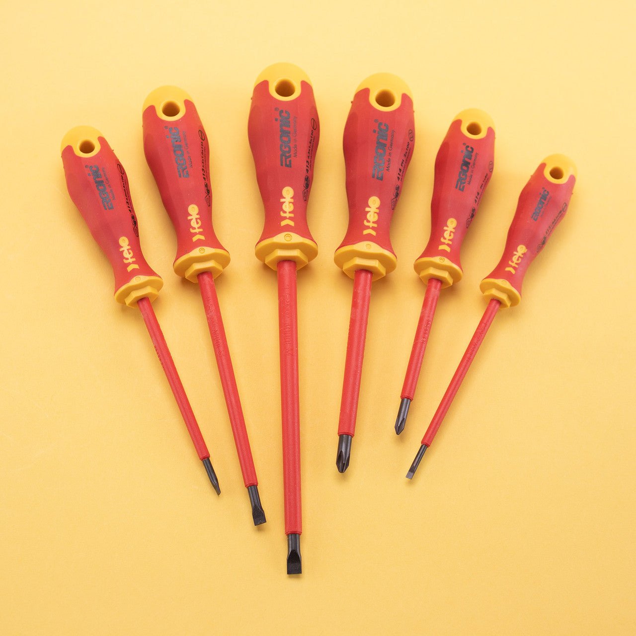 Felo Ergonic Insulated 6 Piece Slotted & Phillips Screwdriver Set - F53169 - KC Tool