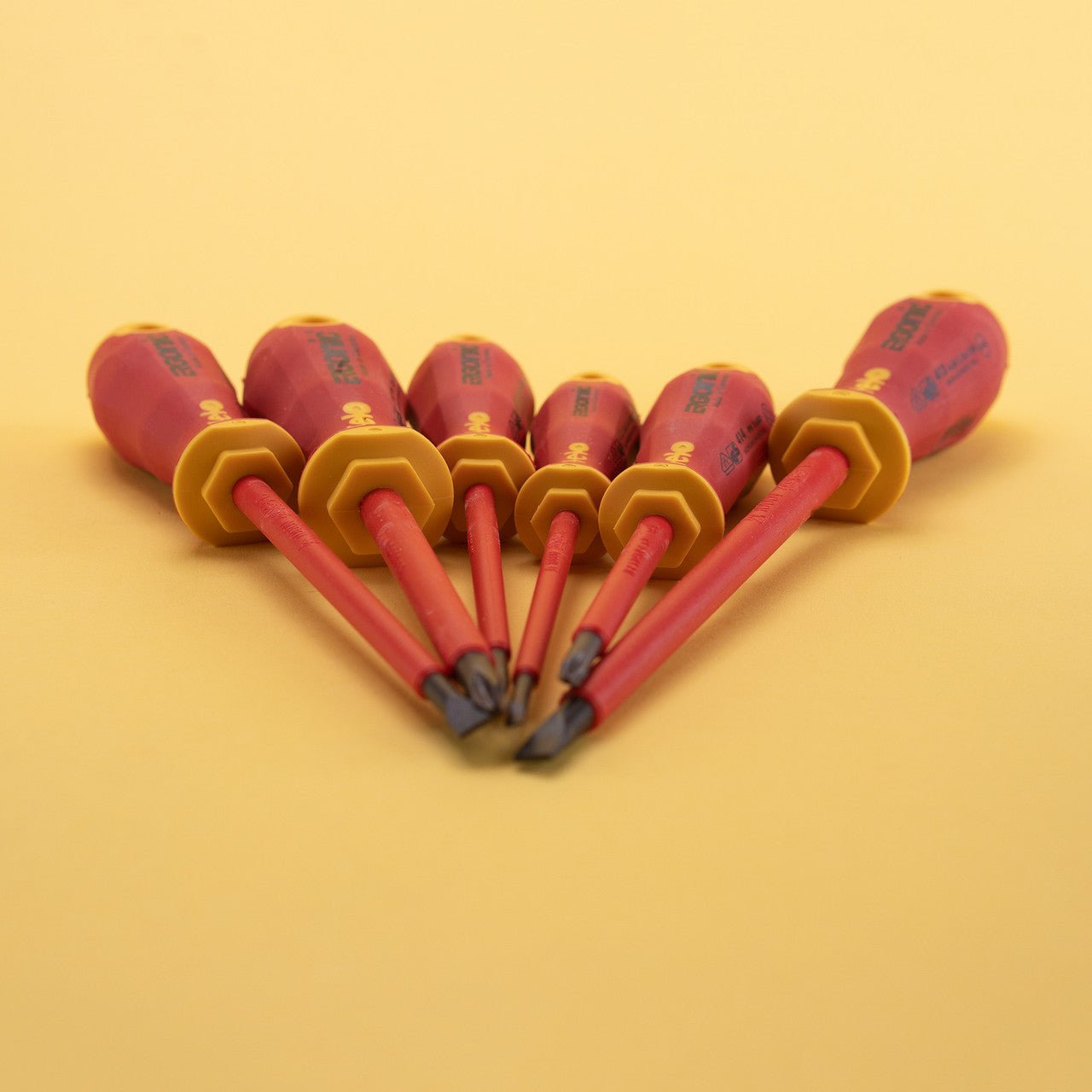 Felo Ergonic Insulated 6 Piece Slotted & Phillips Screwdriver Set - F53169 - KC Tool