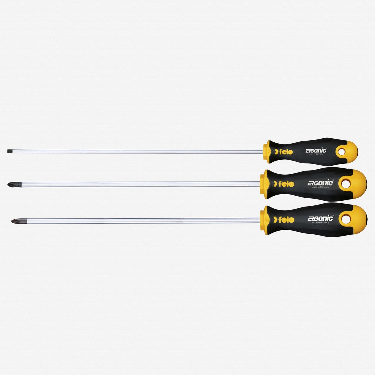 Felo Ergonic Long Screwdriver Set, 3 Pieces - F64947 - KC Tool