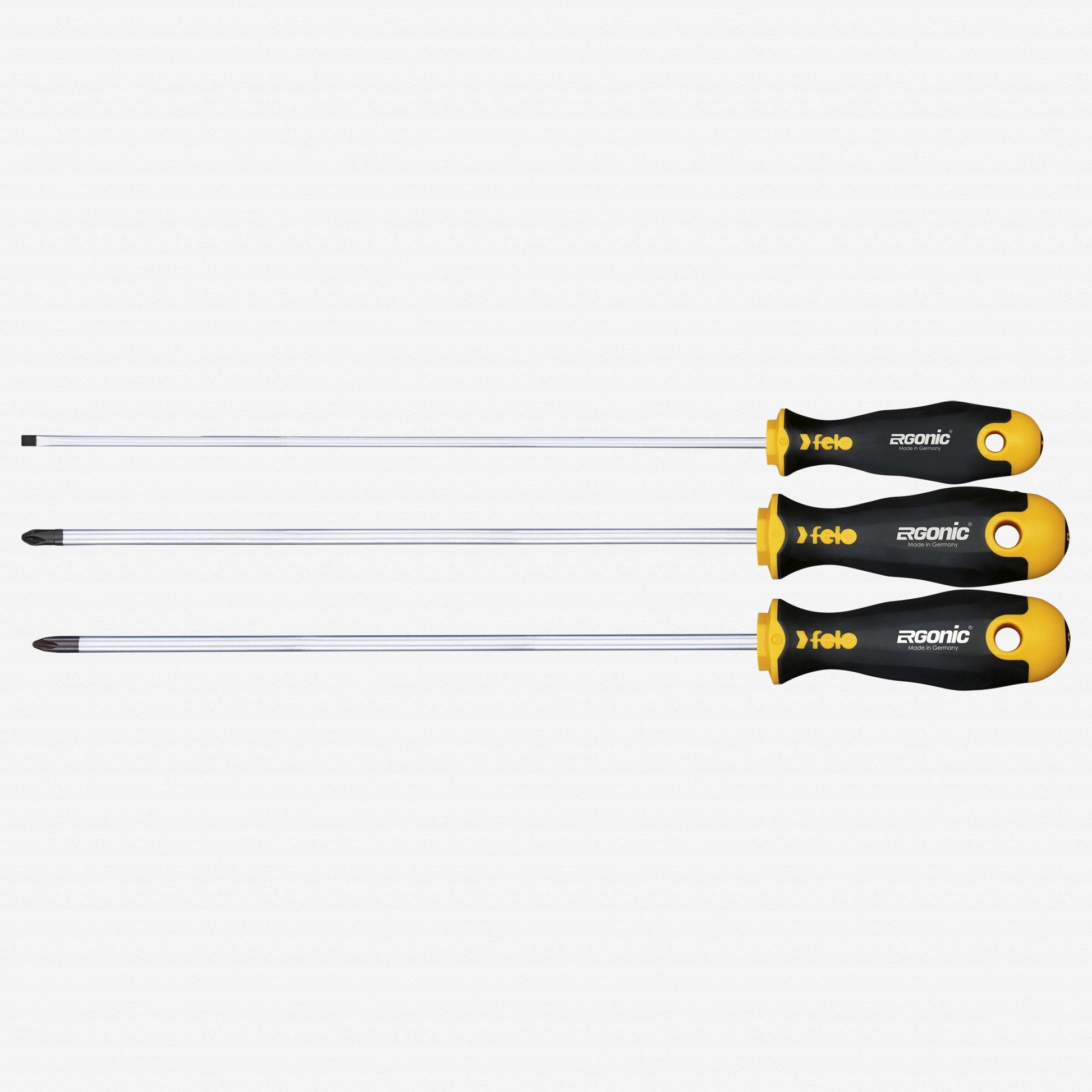 Felo Ergonic Long Screwdriver Set, 3 Pieces - F64947 - KC Tool