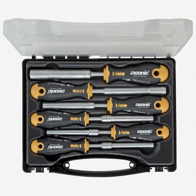 Felo Ergonic M - TEC Metric Nut Driver Set, 5.5 - 13mm, 6 Pieces - F61373 - KC Tool