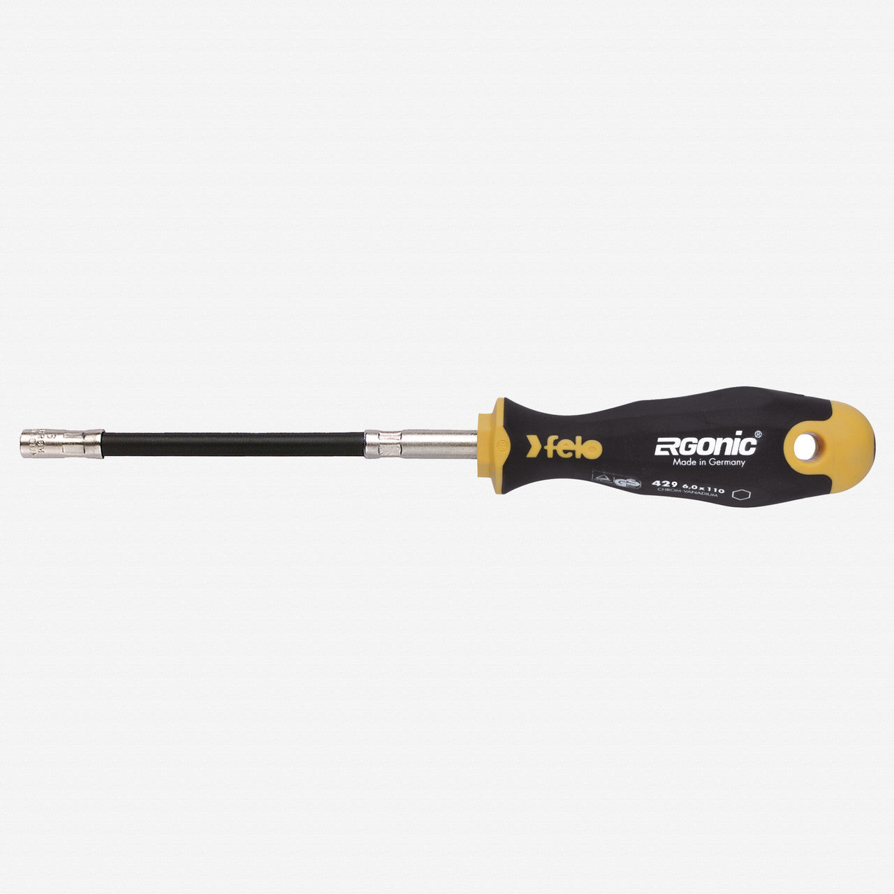 Felo Ergonic Metric Nutdriver with Flexible Blade, 6 x 170 mm - F60357 - KC Tool