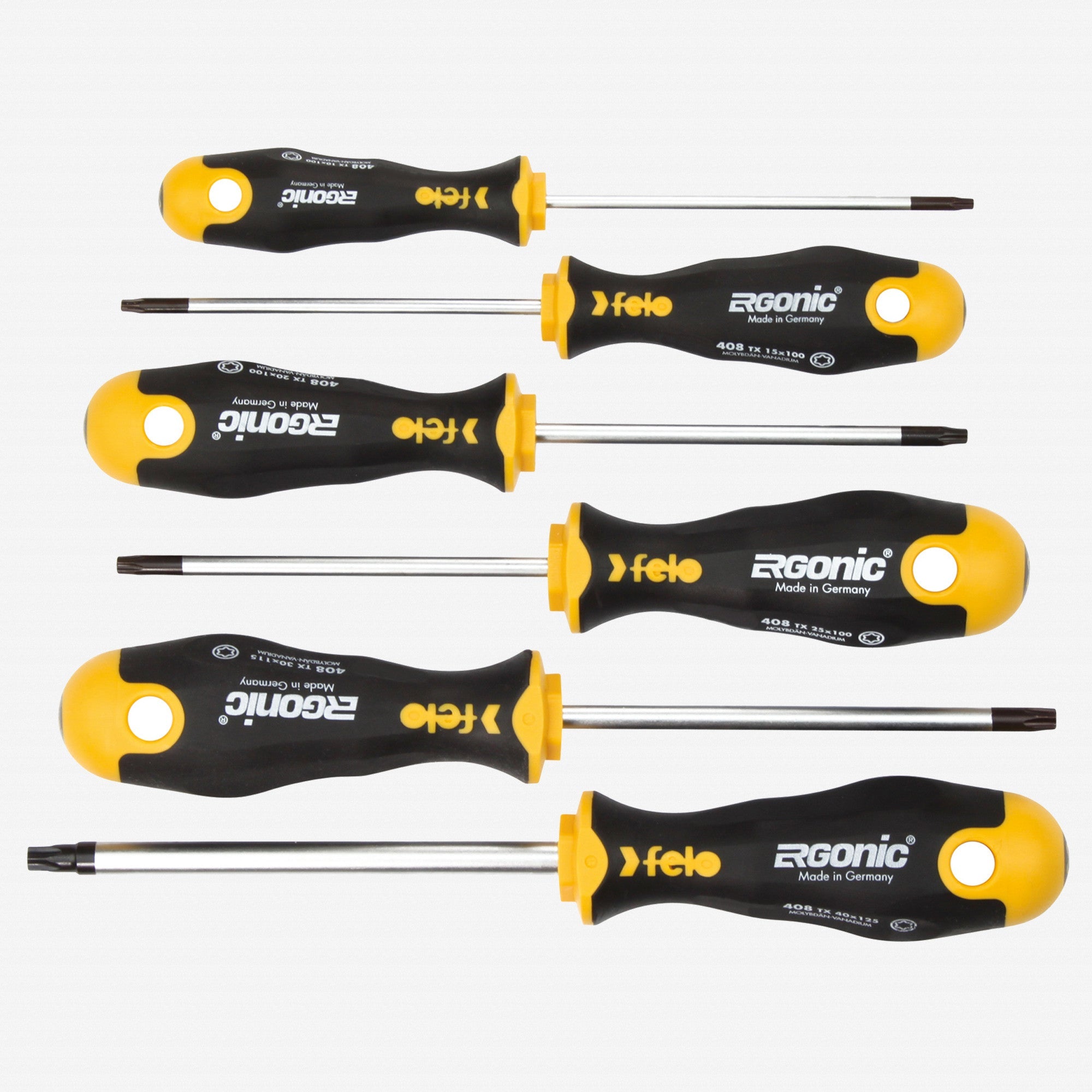 Felo Ergonic TORX® Screwdriver Set, T10 - T40, 6 Pieces - F63355 - KC Tool