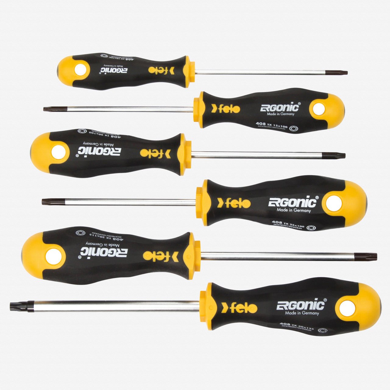 Felo Ergonic Torx Screwdriver Set, T10 - T40, 6 Pieces - F63355 - KC Tool