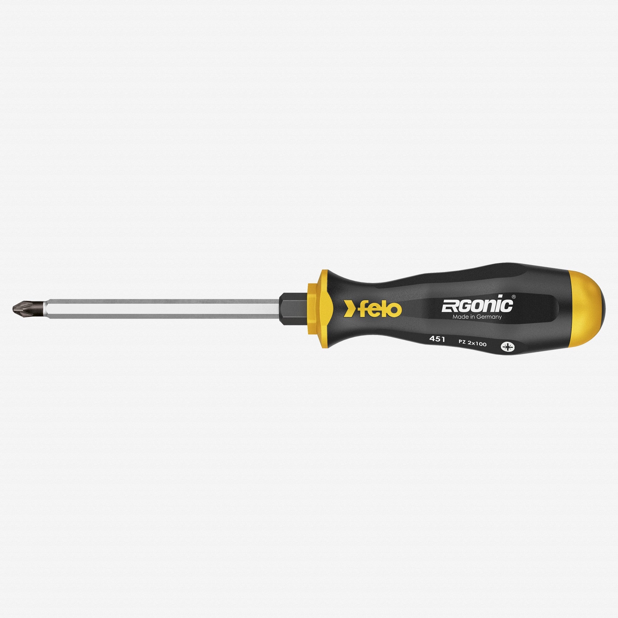 Felo Ergonic with Striking Cap Pozidriv Screwdriver, PZ 1 x 80 - F64787 - KC Tool