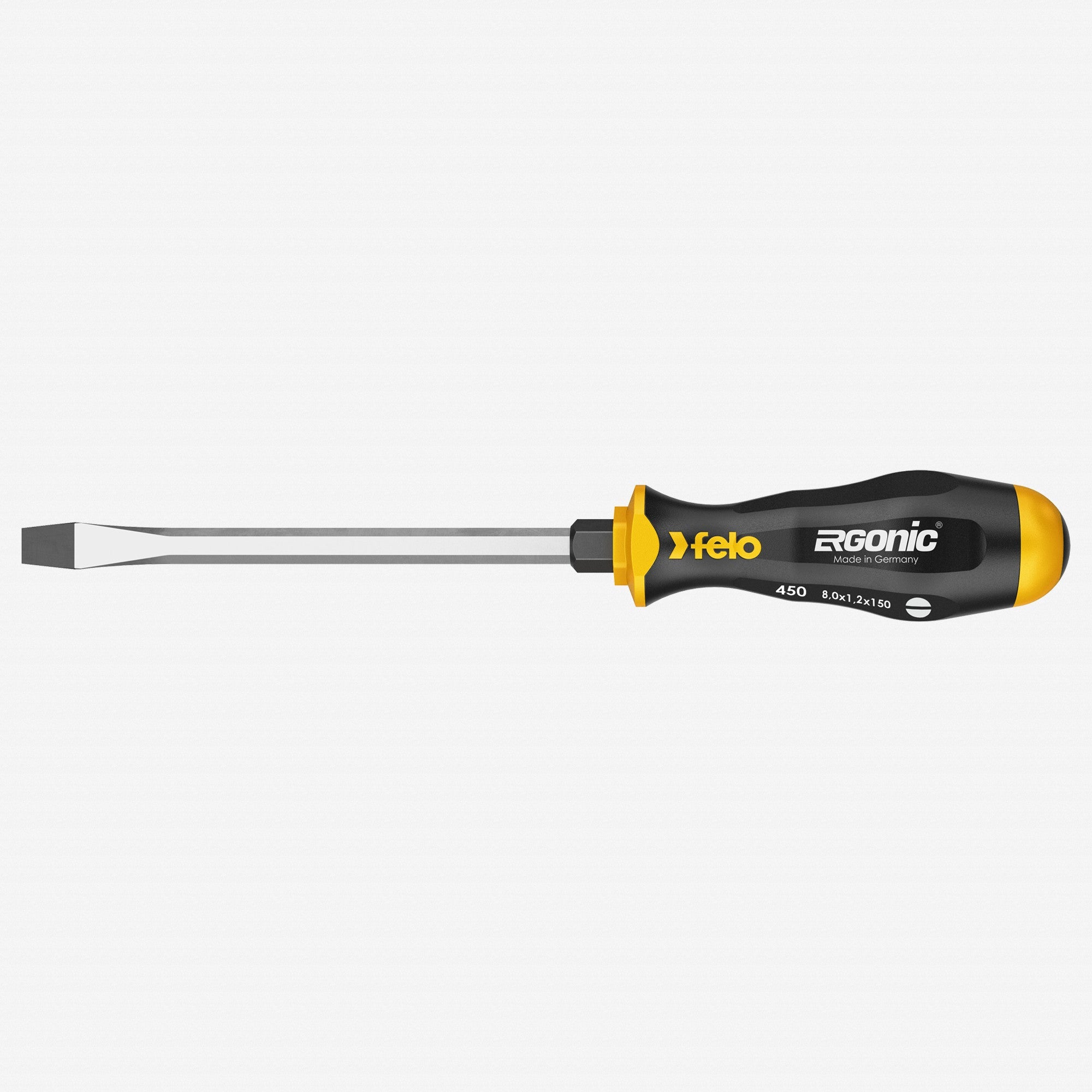 Felo Ergonic with Striking Cap Slotted Screwdriver, 8.0 x 150 mm - F64775 - KC Tool