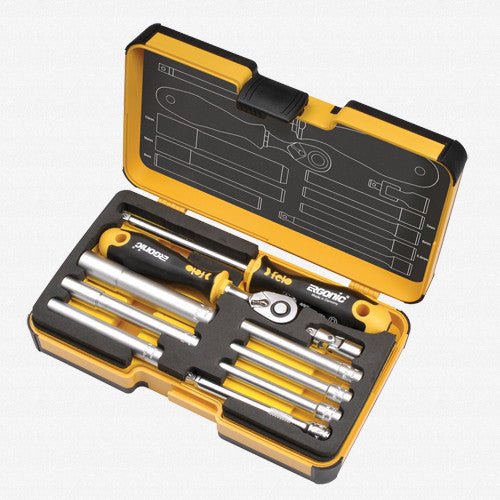 Felo Felo R - GO 10 M - Tec Metric Nut Drivers with Ergonic Ratchet Set, 10 Pieces - F61553 - KC Tool
