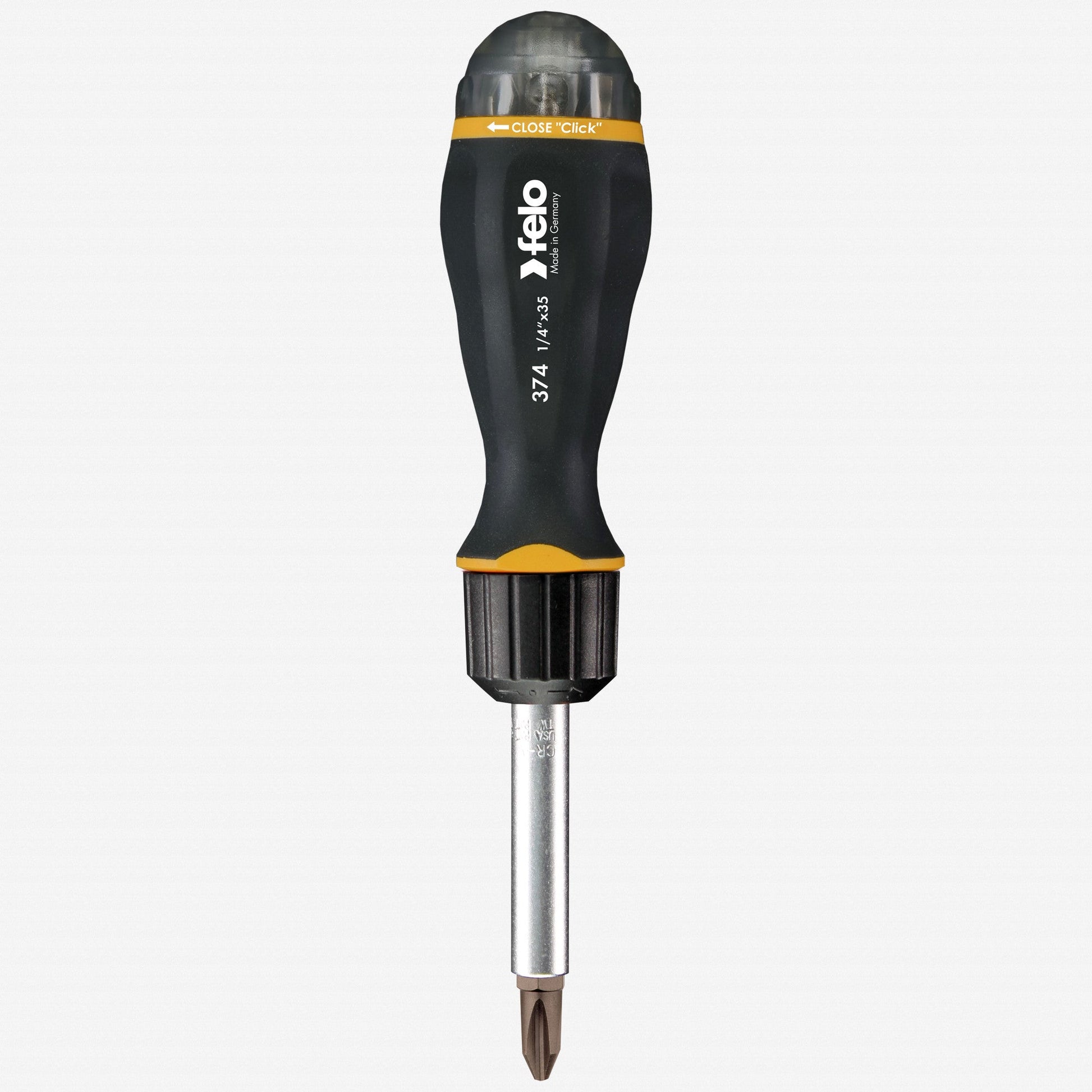 Felo Magazine Handle Ratcheting Bitholder, SL/PZ/PH, 181 mm, 8 Pieces - F52223 - KC Tool