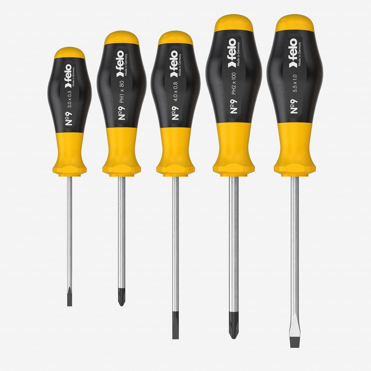 Felo No. 9 Slotted/Phillips Screwdriver Set, 5 Pieces - F64707 - KC Tool