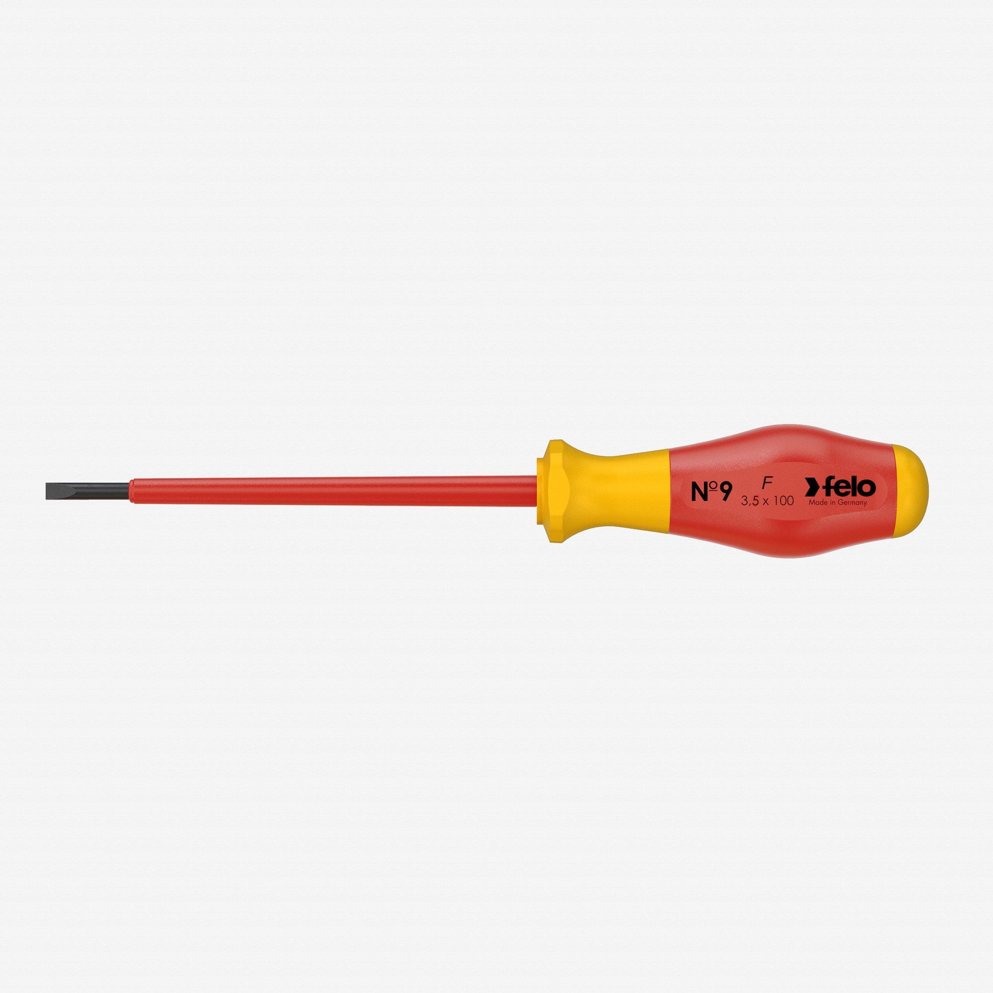Felo No. 9 VDE Slotted 3.5 x 100mm Screwdriver - F65095 - KC Tool