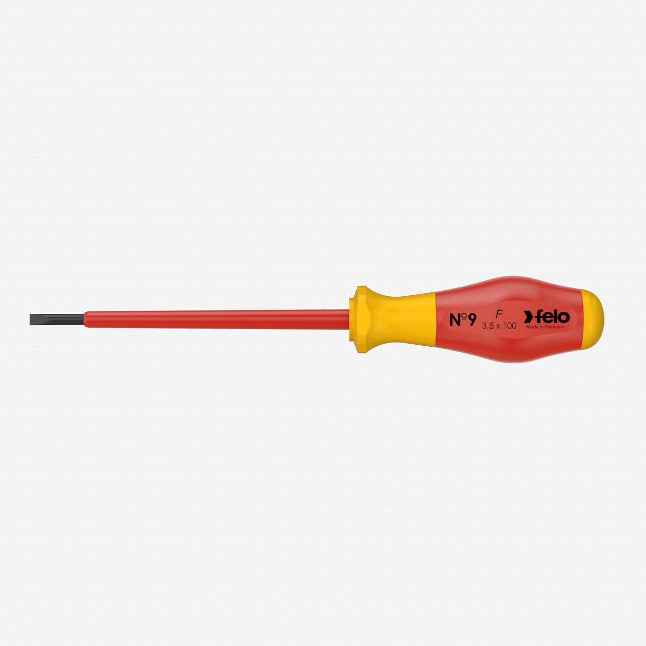 Felo No. 9 VDE Slotted 3.5 x 100mm Screwdriver - F65095 - KC Tool