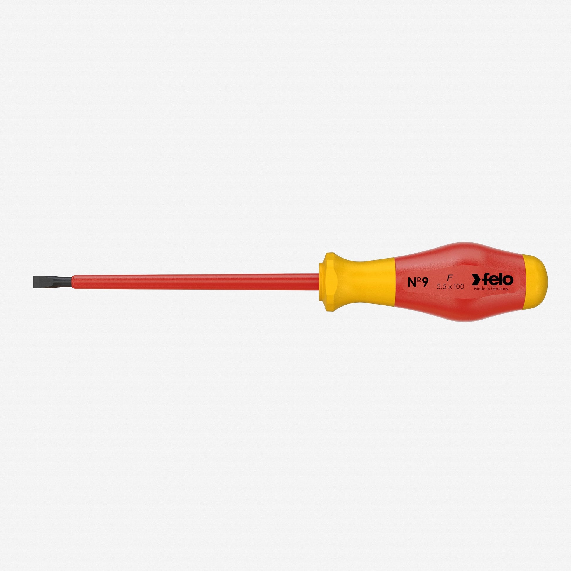 Felo No. 9 VDE Slotted 5.5 x 125mm Screwdriver - F64739 - KC Tool