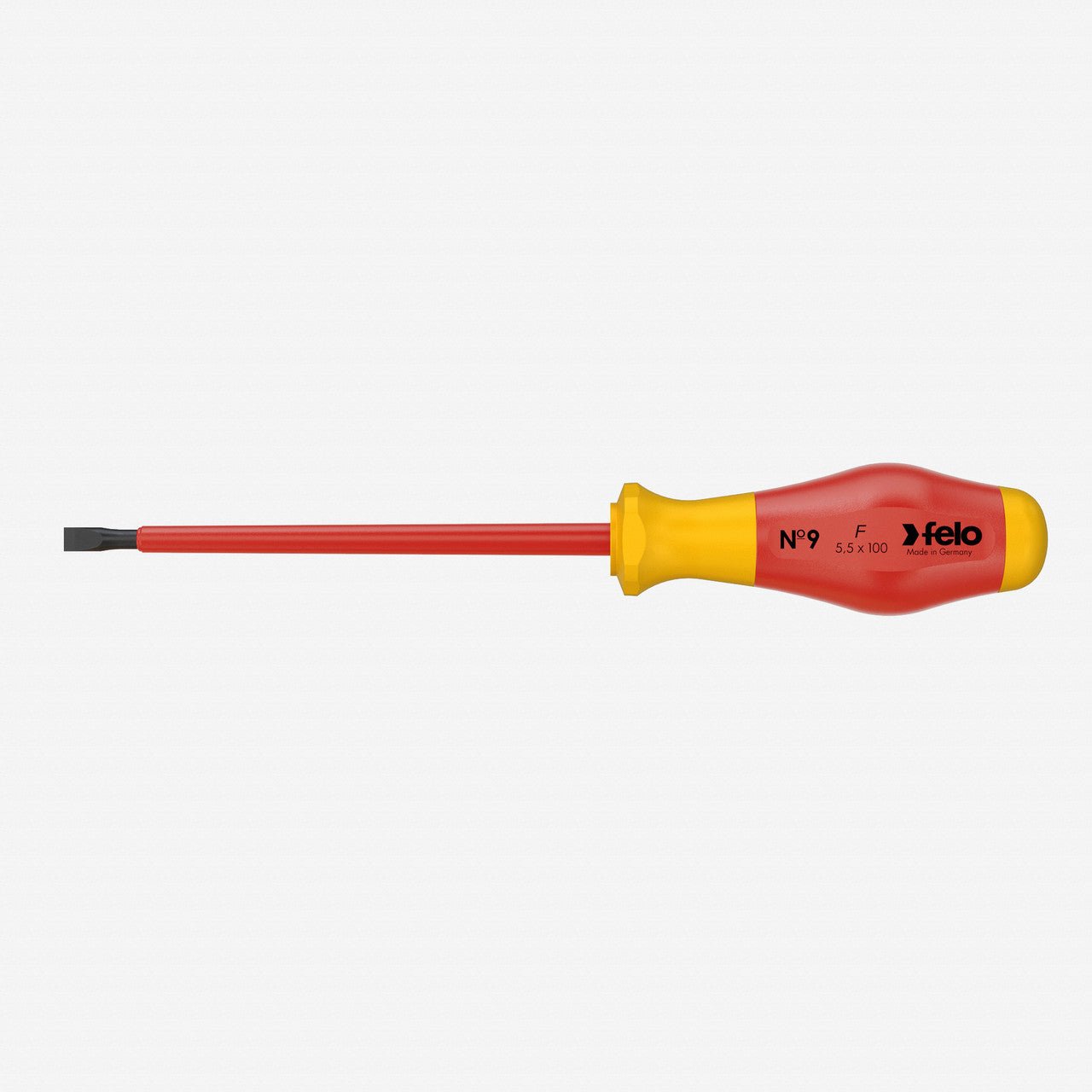 Felo No. 9 VDE Slotted 5.5 x 125mm Screwdriver - F64739 - KC Tool