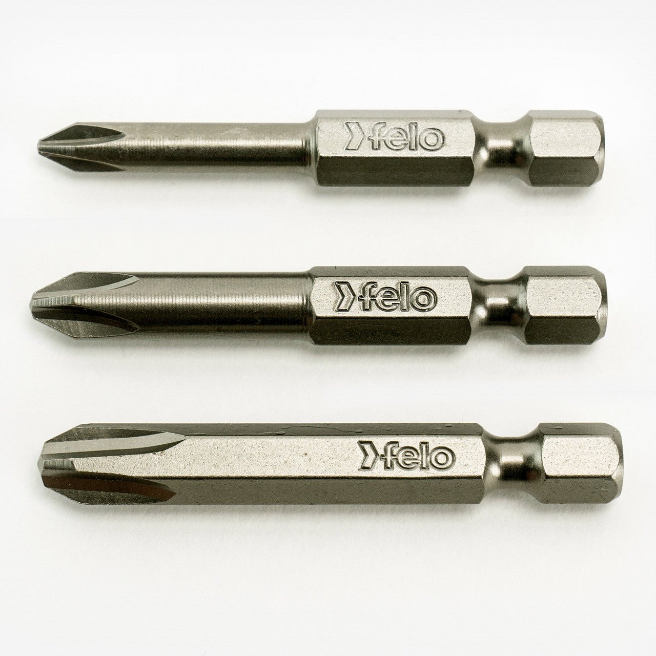 Felo Phillips 1 / Phillips 2 / Phillips 3 x 50 mm Industrial Bit - 3 Pieces - F31305 - KC Tool